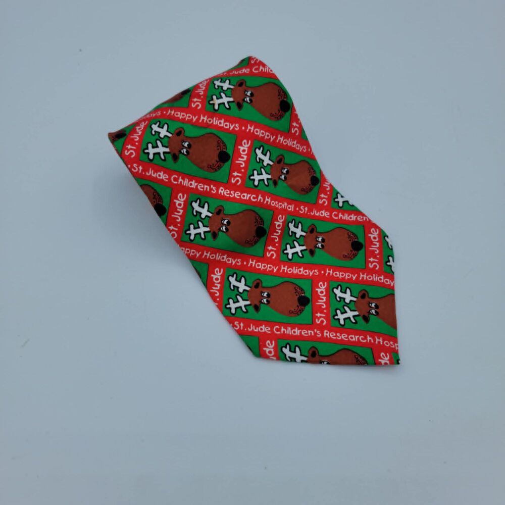 St Jude Christmas Reindeer Novelty Tie Men's Necktie